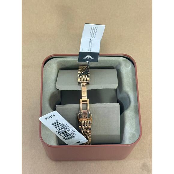 Emporio Armani AR11488  Two Hand Diamonds Burgundy Dial Rose Gold Steel Strap main image 4